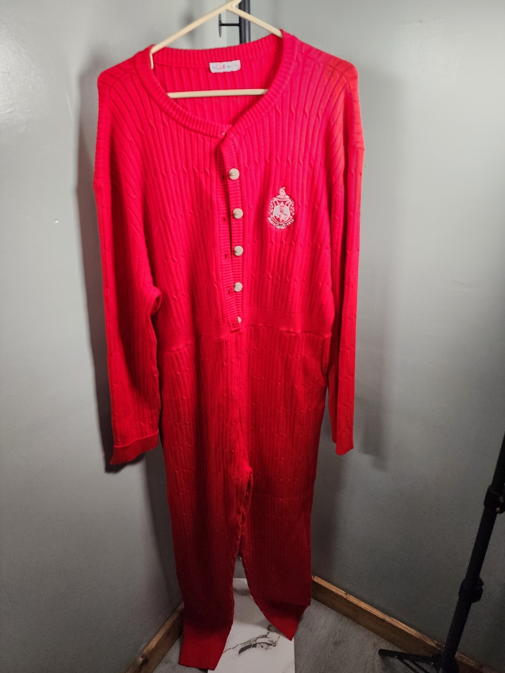 Women’s Pink Ribbed Jumpsuit with Button Placket